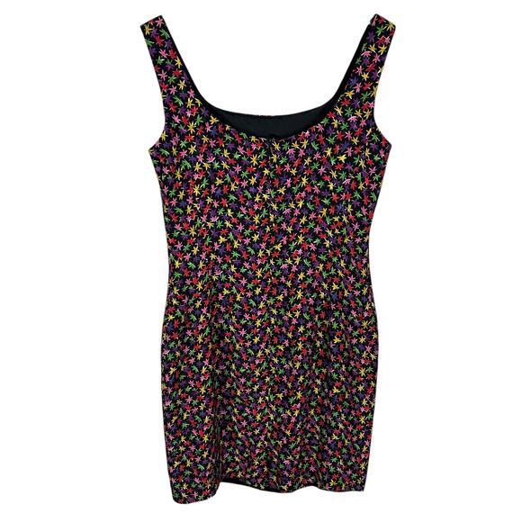 Ann Taylor x Tahari Sleeveless Printed Silk Fitted Mini Dress 80s Preppy Y2K M - Picture 2 of 6